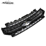 BUFEETERS Front Bumper Upper Grille Fit For 2020 2021 2022 2023 F-250 F-350 F-450 F-550 Lariat Super Duty,Mesh Style,Gloss Black