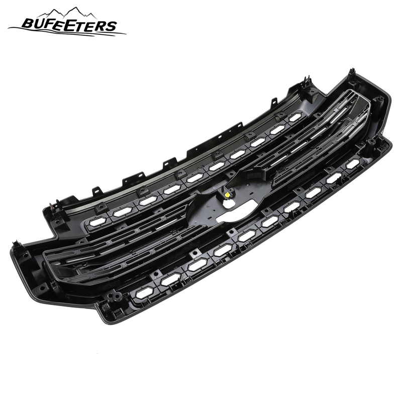 BUFEETERS Front Bumper Upper Grille Fit For 2020 2021 2022 2023 F-250 F-350 F-450 F-550 Lariat Super Duty,Mesh Style,Gloss Black