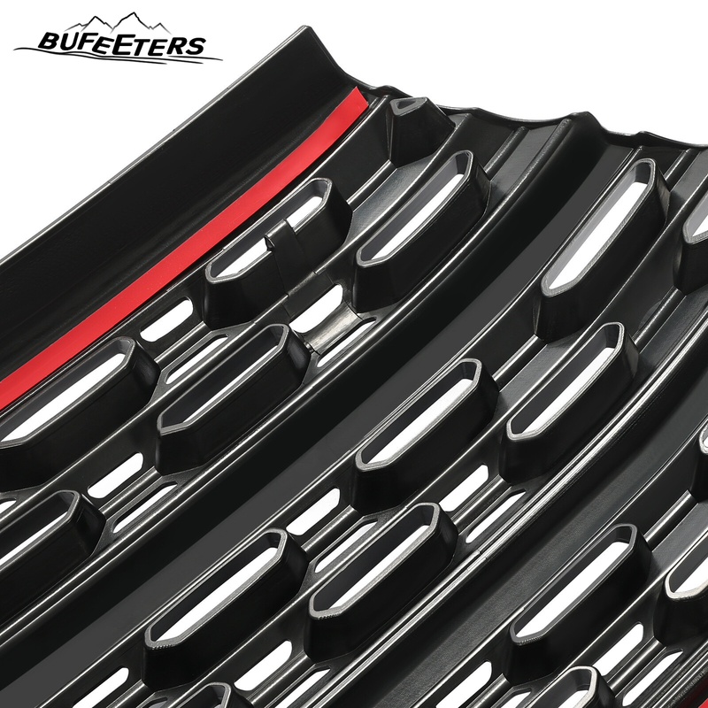 BUFEETERS Front Radiator Grille Overlay Cover Fit For 2020 2021 2022 2023 2024 Ford Explorer Base XLT,Mesh Style,Gloss Black