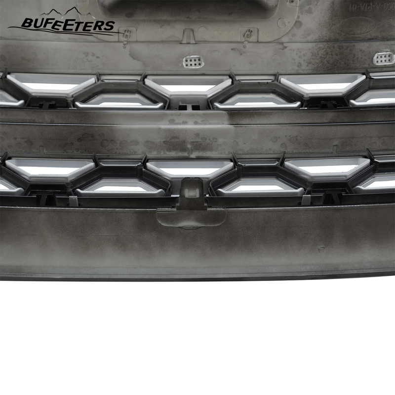 BUFEETERS Front Bumper Upper Grille Fit For 2015 2016 2017 2018 2019 Land Rover Discovery Sport,Mesh Style,Black&Silver