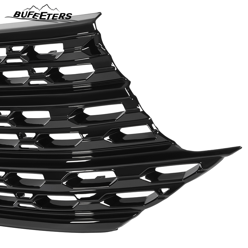 BUFEETERS Front Radiator Grille Overlay Cover Fit For 2020 2021 2022 2023 2024 Ford Explorer Base XLT,Mesh Style,Gloss Black