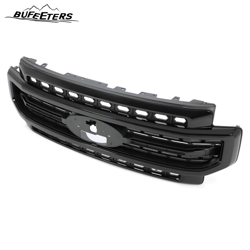 BUFEETERS Front Bumper Upper Grille Fit For 2020 2021 2022 2023 F-250 F-350 F-450 F-550 Lariat Super Duty,Mesh Style,Gloss Black