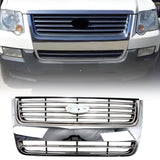 Chrome Front Grille Compatible with Ford Explorer 2006 2007 2008 2009 2010 Models, No Emblem
