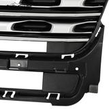 BUFEETERS Front Bumper Upper Grille Fit For 2016 2017 Ford Explorer,Factory Style,Silver Coated Black
