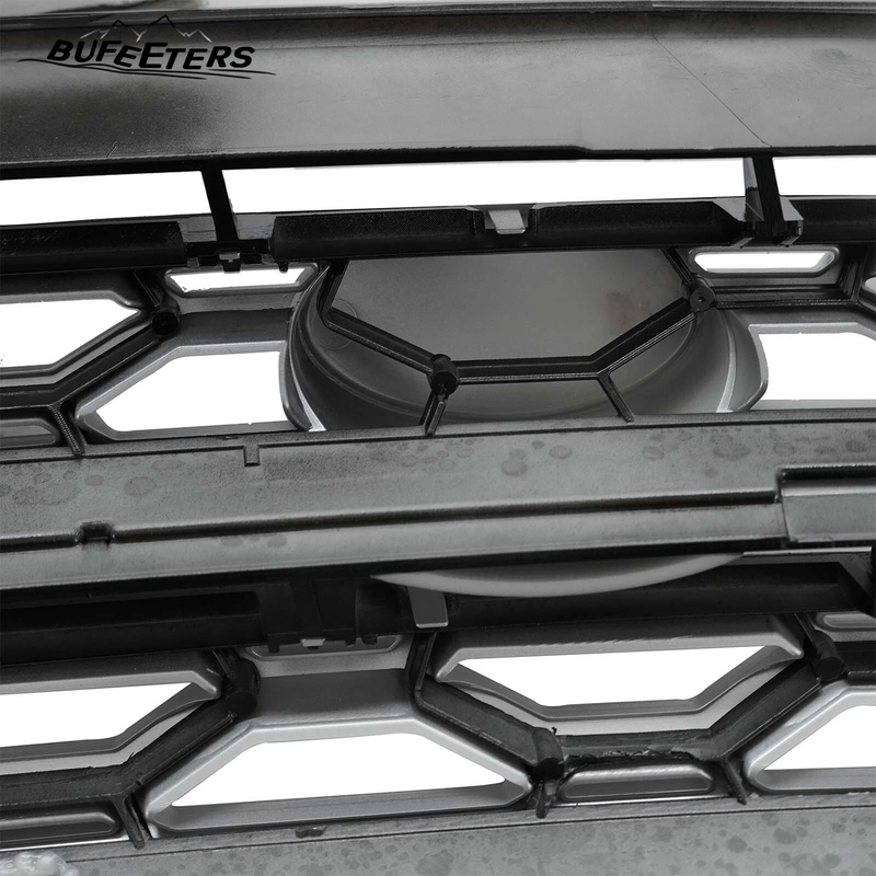 BUFEETERS Front Bumper Upper Grille Fit For 2015 2016 2017 2018 2019 Land Rover Discovery Sport,Mesh Style,Black&Silver