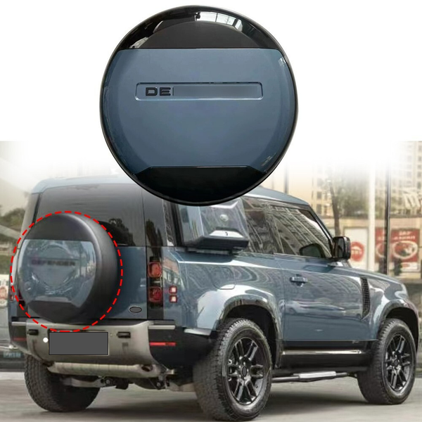 BUFEETERS Rear Spare Tire Cover Fit For 2020-2025 Land Rover Defender 90/110/130 L663 L851 Wheel Cover,Tasman Blue&Gloss Black&Black Letters