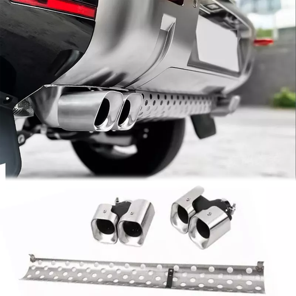 BUFEETERS 3pcs Tail Pipe Throat Exhaust Khan Look Fit For 2020 2021 2022 2023 2024 2025 Land Rover Defender 90 110 130,Silver