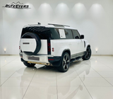 BUFEETERS Rear Spare Tire Cover Fit For 2020-2025 Land Rover Defender 90/110/130 L663 L851 Wheel Cover,Fuji White&Gloss Black&White Letters