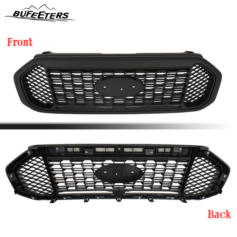 BUFEETERS Front Bumper Upper Grille Fit For 2019 2020 2021 2022 2023 Ford Ranger,Honeycomb Style,Matte Black