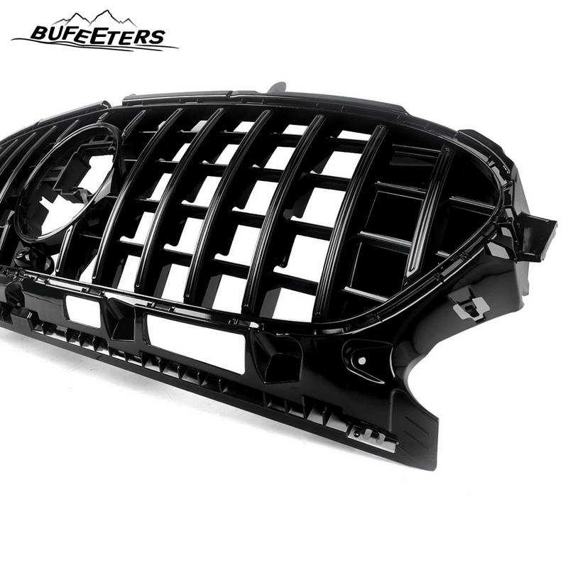BUFEETERS Front Bumper Upper Grille Fit For 2020 2021 2022 2023 Benz H247 GLA35 GLA45 AMG Deluxe,GTR Style,Gloss Black
