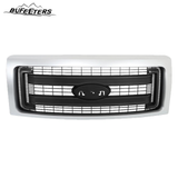 BUFEETERS  Front Upper Grille Fit For 2009 2010 2011 2012 2013 2014 Ford F150 F-150,Horizontal Billet Style,Black&Silver
