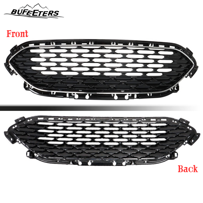 BUFEETERS  Front Bumper Upper Grille W/Chrome Trim Fit For 2020 2021 2022 Ford Escape,Honeycomb Style,Chrome&Gloss Black