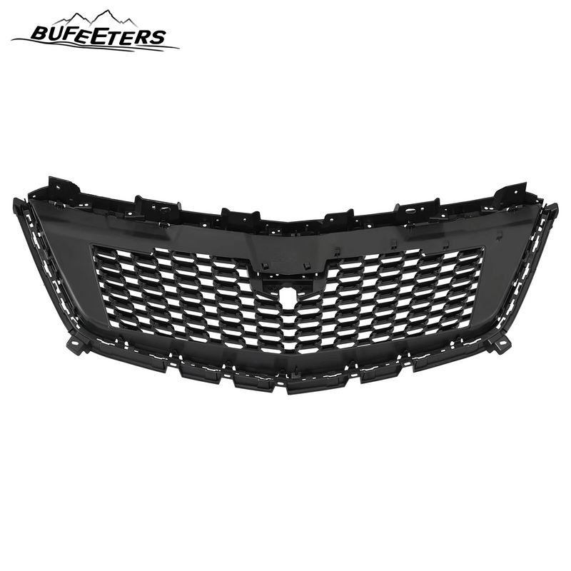 BUFEETERS Front Bumper Upper Grille W/o Camera Hole Fit For 2016 2017 2018 2019 2020 2021 2022 2023 Cadillac XT5,Sky Diamond Style,Silver&Black