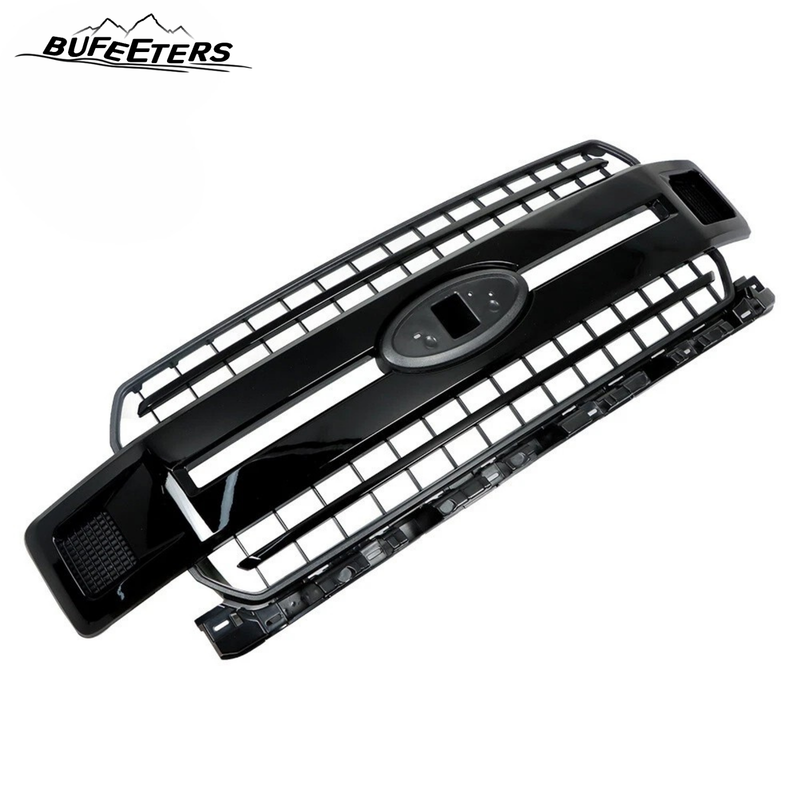BUFEETERS  Front Bumper Upper Grille Fit For 2018 2019 2020 Ford F-150 XLT XL,Honeycomb Style,Gloss Black