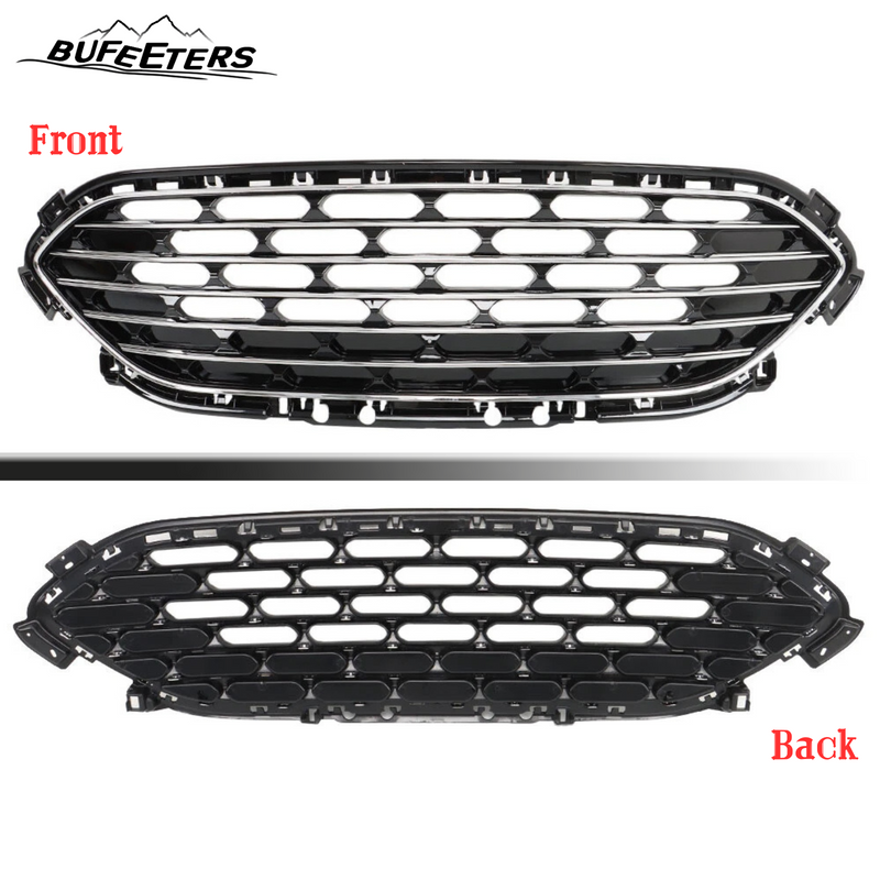 BUFEETERS  Front Bumper Upper Grille W/Chrome Trim Fit For 2020 2021 2022 Ford Escape,Honeycomb Style,Chrome&Black