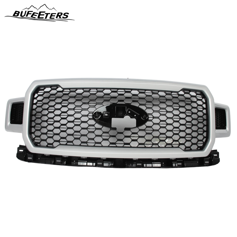 BUFEETERS  Front Radiator Grille Assembly Fit For 2018 2019 2020 Ford F-150,Honeycomb Style,Ingot Silver&Black