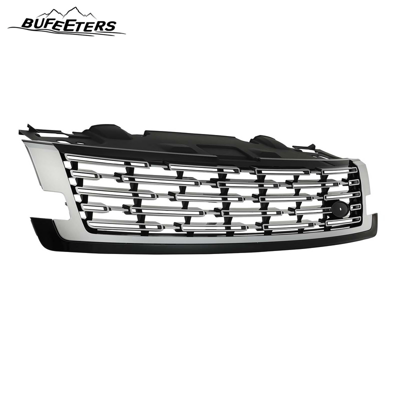 BUFEETERS Front Bumper Upper Grille Fit For 2023 2024 Land Rover Range Rover Vogue L405,Mesh Style,Chrome&Black