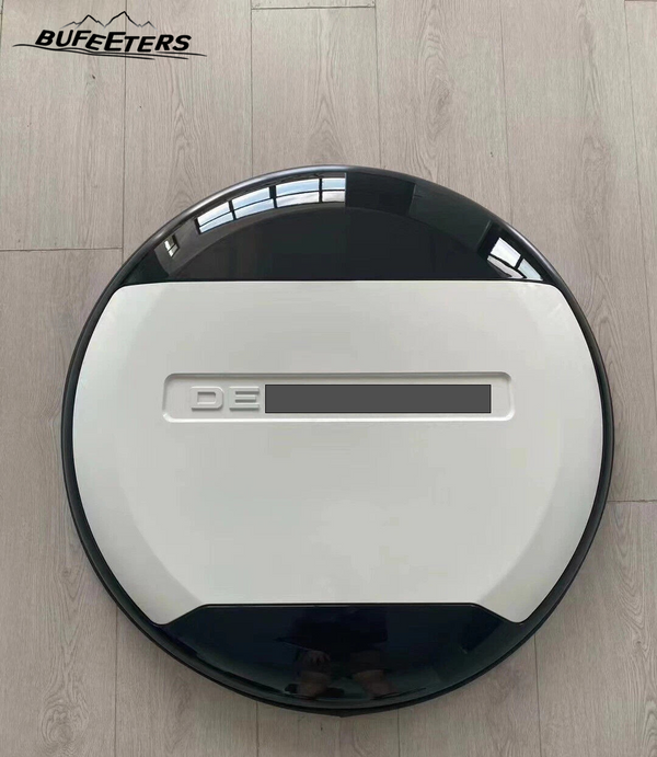 BUFEETERS Rear Spare Tire Cover Fit For 2020-2025 Land Rover Defender 90/110/130 L663 L851 Wheel Cover,Fuji White&Gloss Black&White Letters