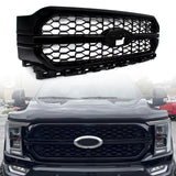 For Ford F-150 F150 2021-2023 Platinum Front Bumper Grille Assembly Gloss Black
