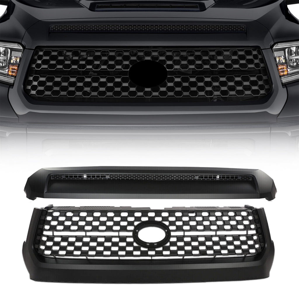 Fit For 14-20 Toyota Tundra Black Front Grille&Hood Bulge Molding Set New