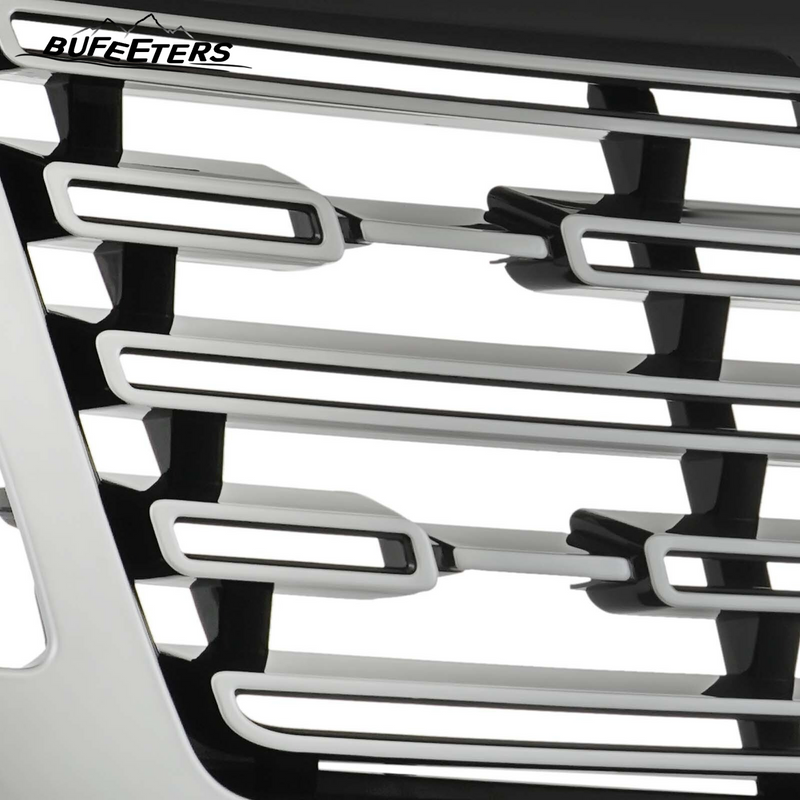 BUFEETERS Front Bumper Upper Grille Fit For 2023 2024 Land Rover Range Rover Vogue L405,Mesh Style,Chrome&Black