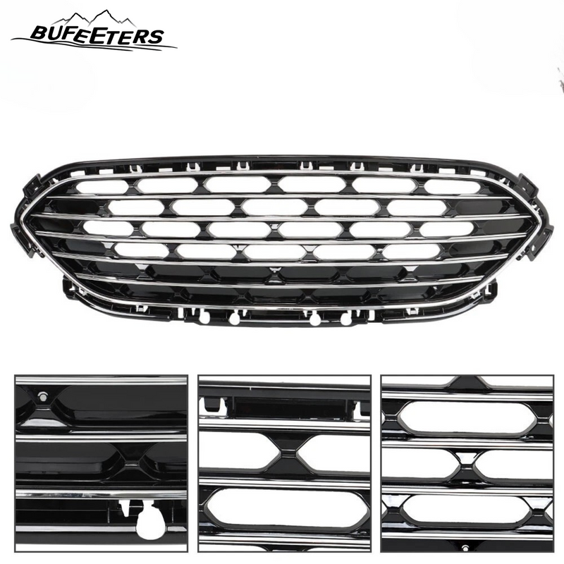 BUFEETERS  Front Bumper Upper Grille W/Chrome Trim Fit For 2020 2021 2022 Ford Escape,Honeycomb Style,Chrome&Black