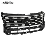 BUFEETERS Front Bumper Upper Grille Fit For 2016 2017 Ford Explorer,Factory Style,Silver Coated Black