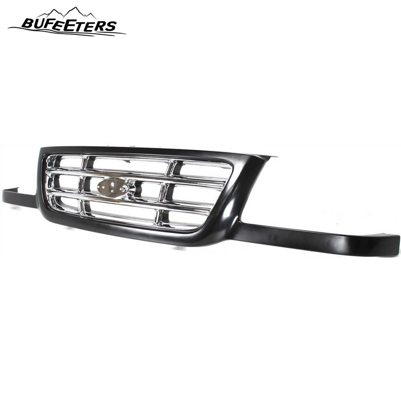 Front Bumper Upper Grille Fit For 2001 2002 2003 Ford Ranger,Mesh Style,Chrome&Black