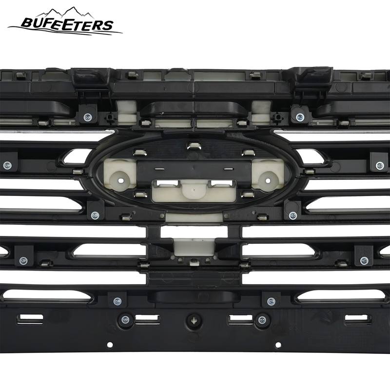 BUFEETERS  Front Bumper Upper Grille Cover W/o Camero Hole Fit For 2019 2020 2021 2022  Ford Edge SE SEL,Mesh Style,Gloss Black
