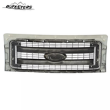 BUFEETERS  Front Upper Grille Fit For 2009 2010 2011 2012 2013 2014 Ford F150 F-150,Horizontal Billet Style,Black&Silver