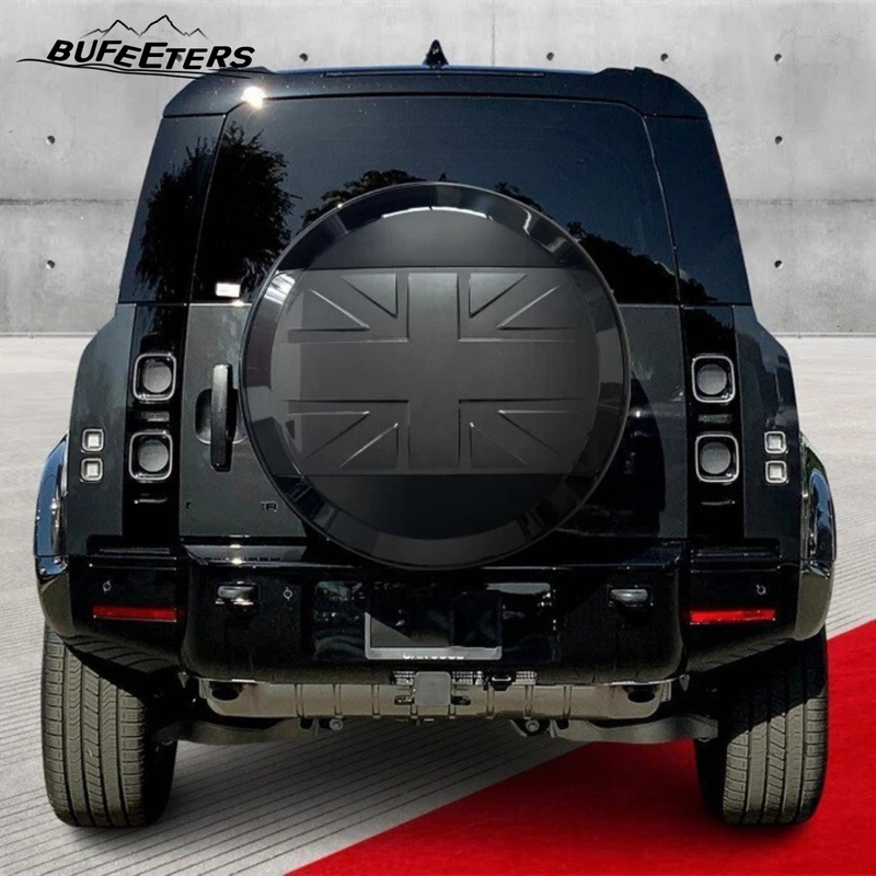 BUFEETERS Rear Spare Tire Cover Fit For 2020 2021 2022 2023 2024 2025 Land Rover Defender 90/110/130 Wheel Cover,Carpathian Grey&Matte Black