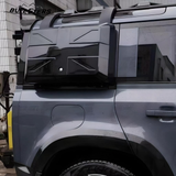 BUFEETERS Exterior Side Mounted Gear Box Carrier Luggage Fit For 2020 2021 2022 2023 2024 Land Rover Defender 90 110 130,Black with UK Flag Logo