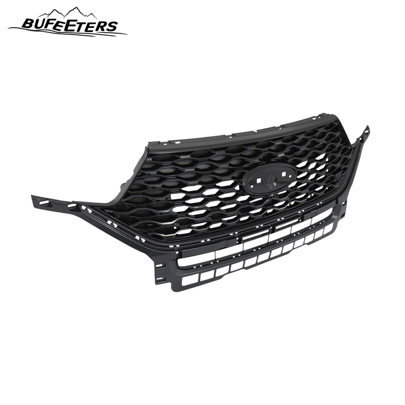 BUFEETERS Front Bumper Upper Grille Grill Fit For Ford Explorer ST 2020 2021 2022,Honeycomb/ST Style,Gloss Black