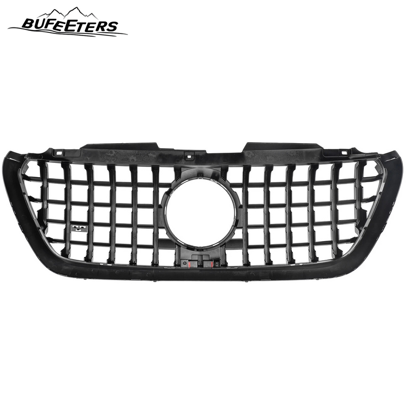 BUFEETERS  Front Bumper Upper Grille Fit For 2018 2019 2020 2021 2022 2023 2024 Mercedes Benz Sprinter 1500 2500 3500 W907 W910,GT Style,Chrome&Black