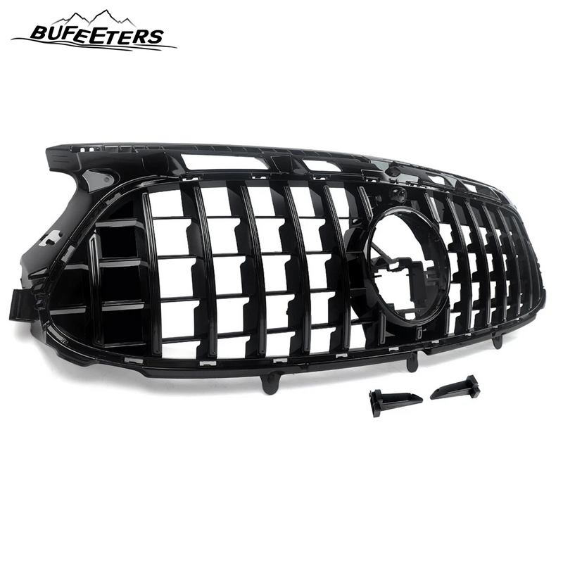 BUFEETERS Front Bumper Upper Grille Fit For 2020 2021 2022 2023 Benz H247 GLA35 GLA45 AMG Deluxe,GTR Style,Gloss Black