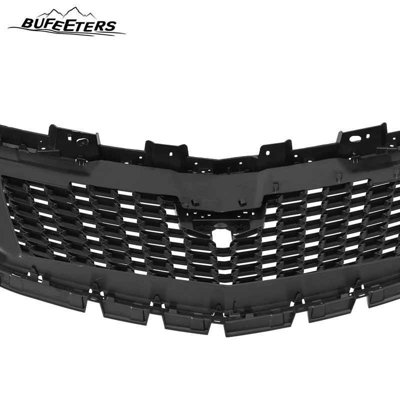 BUFEETERS Front Bumper Upper Grille W/o Camera Hole Fit For 2016 2017 2018 2019 2020 2021 2022 2023 Cadillac XT5,Sky Diamond Style,Silver&Black