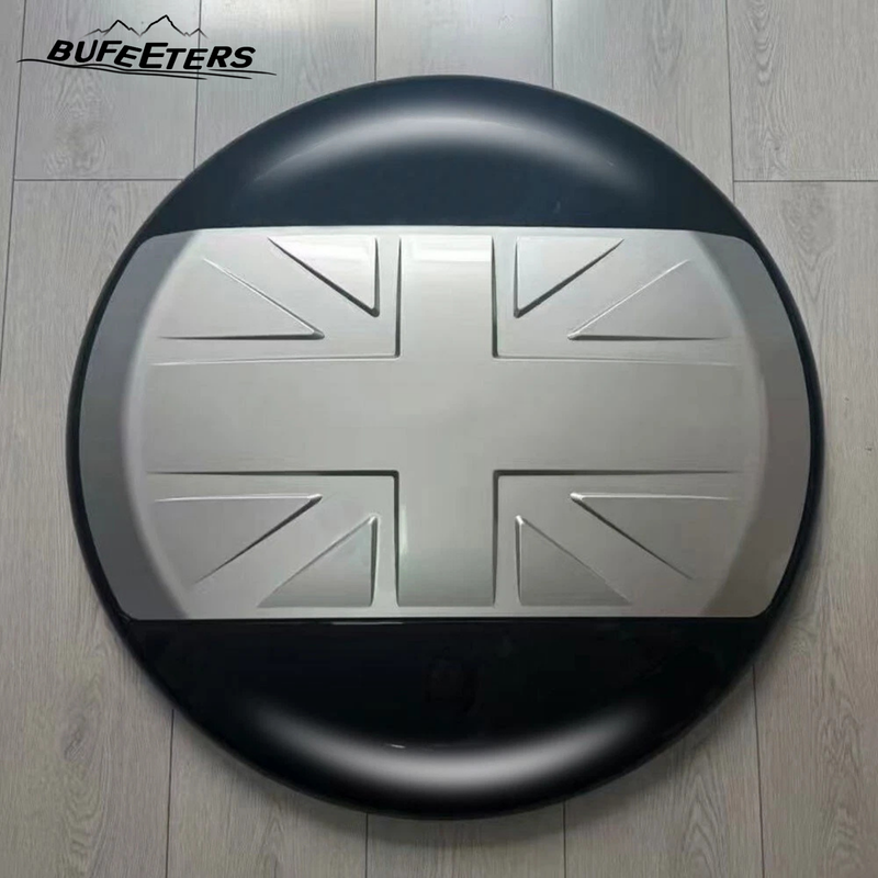 BUFEETERS Rear Spare Tire Cover Fit For 2020 2021 2022 2023 2024 2025 Land Rover Defender 90/110/130 Wheel Cover,Eiger Grey&Gloss Black