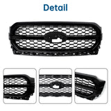 For Ford F-150 F150 2021-2023 Platinum Front Bumper Grille Assembly Gloss Black