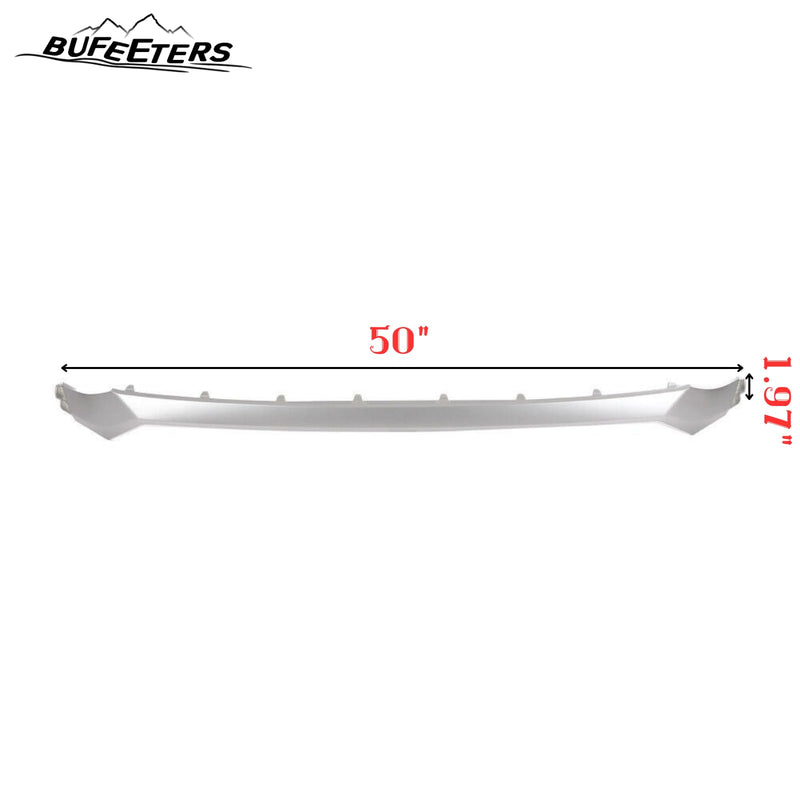 BUFEETERS    Front Bumper Grille Molding Hood Trim Fit For 2019 2020 Hyundai Santa Fe,Silver