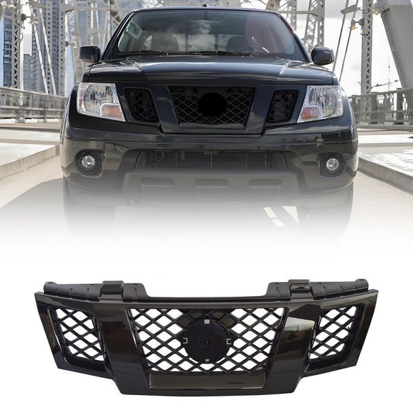 For Nissan Frontier 2009-2021 62310-ZL00B Front Upper Grille Gloss Black