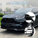Front Upper Grille Grill NO Holes For 2020-22 Toyota Highlander Full Gloss Black