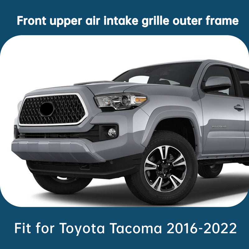 Front Upper Grille Outer Frame Surround Chrome Shell For 2016-2022 Toyota Tacoma