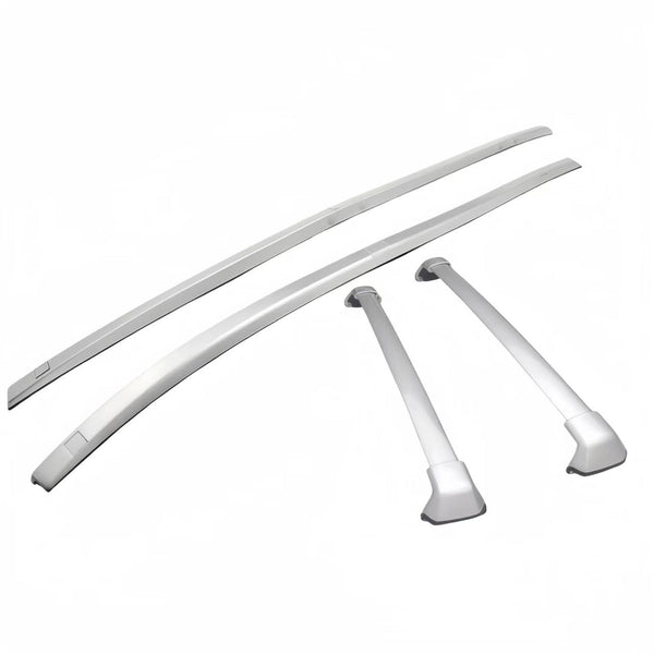 BUFEETERS   Roof Rack Cross Bars + Roof Rails Fit For 2012 2013 2014 2015 2016 Honda CRV CR-V,Silver