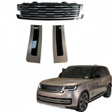 BUFEETERS  Black Grey Front Bumper Hood Grille Mesh Side Fender Vent Fit For 2023 LR Range Rover L460