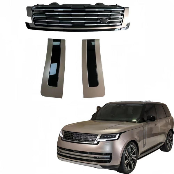 BUFEETERS  Black Grey Front Bumper Hood Grille Mesh Side Fender Vent Fit For 2023 LR Range Rover L460