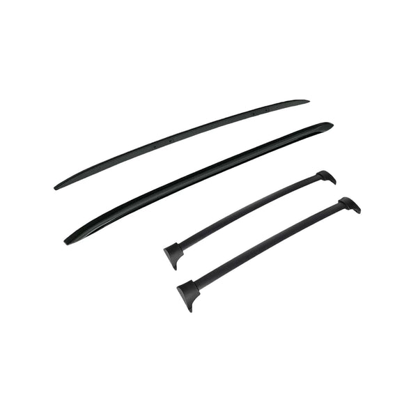BUFEETERS  4Pcs Roof Rack Side Rail + Cross Bar Fit For Honda Pilot 2016 2017 2018 2019 2020 2021 2022,Black