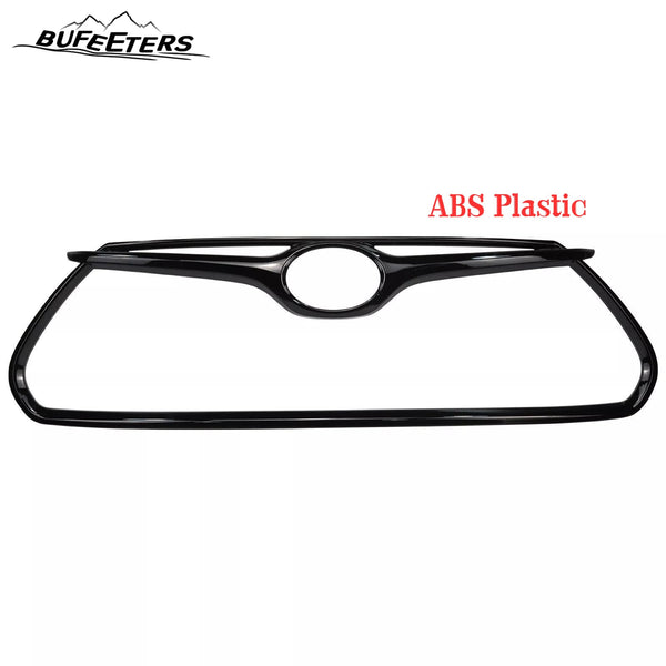 BUFEETERS Front Grille Molding Trim Cover Fit For 2020 2021 2022 2023 Toyota Highlander,Factory Style,Gloss Black