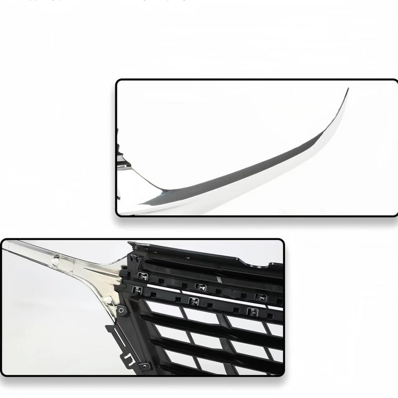 BUFEETERS  Front Bumper Upper Grille  Black W/Chrome Trim Fit For 2022 2023 Chevy Equinox