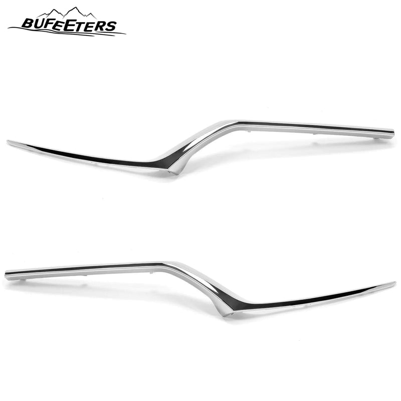 BUFEETERS Front Trim Grille Headlight Molding Fit For 2017 2018 2019 Honda CRV CR-V,Factory Style,Chrome