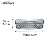 BUFEETERS Front Bumper Upper Grille Fit For 2013 2014 2015 2016 2017 Land Rover Range Rover Vogue L405,Mesh Style,Gray&silver